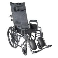 Drive, Silver Sport Reclining Wheelchair with Elevating Leg Rests, Detachable Desk Arms, 16" Seat