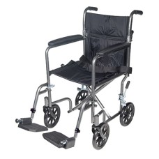 Drive, Lightweight Steel Transport Wheelchair, Fixed Full Arms, 17" Seat