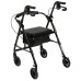 Drive, Rollator Rolling Walker with 6" Wheels, Fold Up Removable Back Support and Padded Seat, Black
