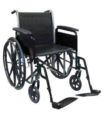 18" wheelchair with removable desk armrest, swing away footrest