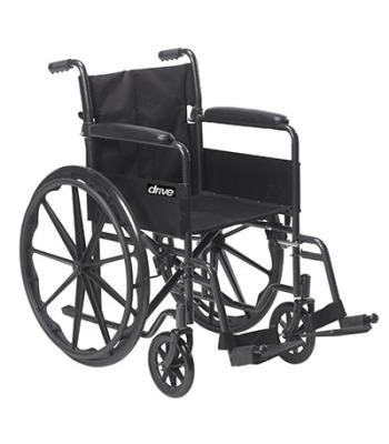 Drive, Silver Sport 1 Wheelchair with Full Arms and Swing away Removable Footrest