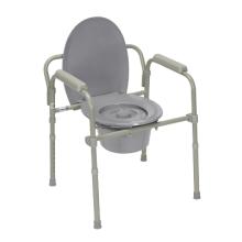 Commode with fixed arms, steel, adjustable height, 1 each