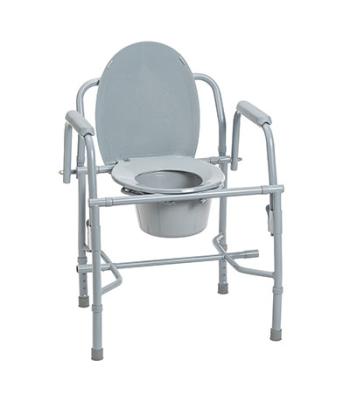 Commode with drop arms, deluxe steel, 19-23" height, 1 each