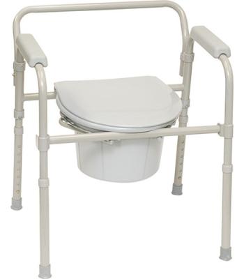 Three-in-One Folding Commode with Full Seat