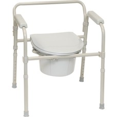 Three-in-One Folding Commode with Full Seat, Case of 4