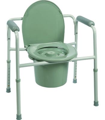 Three-in-One Steel Commode with Plastic Armrests