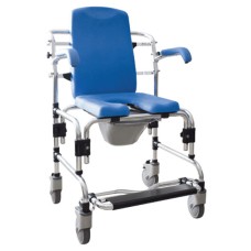 Caspian Professional Mobile Shower/Commode Chair, Padded