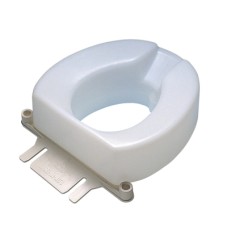 Contoured elevated toilet seat, elongated with bolt-down bracket, 2 inch