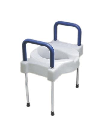 Elevated toilet seat with arms and legs, extra wide