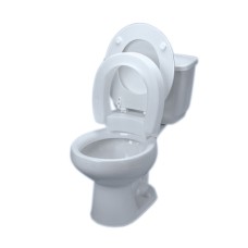 Elevated toilet seat , hinged, elongated