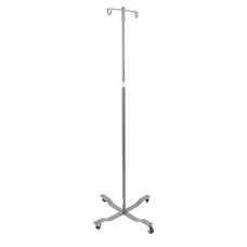 Drive, Economy Removable Top I. V. Pole, 2 Hook Top, Silver Vein