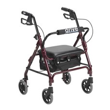 Drive, Junior Rollator Rolling Walker with Padded Seat, Red