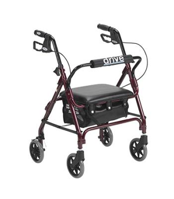 Drive, Junior Rollator Rolling Walker with Padded Seat, Red
