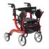 Drive, Nitro Duet Dual Function Transport Wheelchair and Rollator Rolling Walker, Red