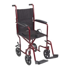 Drive, Lightweight Transport Wheelchair, 17" Seat, Red