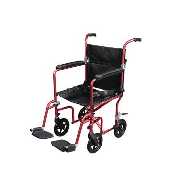 Drive, Flyweight Lightweight Transport Wheelchair with Removable Wheels, Red