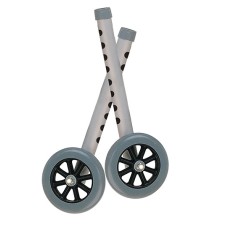 Drive, Walker Wheels with Two Sets of Rear Glides, for Use with Universal Walker, 5", Gray, 1 Pair