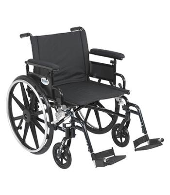 Drive, Viper Plus GT Wheelchair with Flip Back Removable Adjustable Full Arms, Swing away Footrests, 22" Seat
