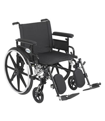Drive, Viper Plus GT Wheelchair with Flip Back Removable Adjustable Full Arms, Elevating Leg Rests, 22" Seat