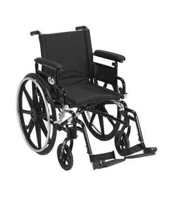 Drive, Viper Plus GT Wheelchair with Flip Back Removable Adjustable Full Arms, Swing away Footrests, 18" Seat