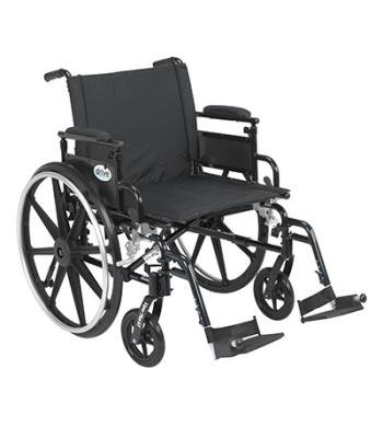 Drive, Viper Plus GT Wheelchair with Flip Back Removable Adjustable Desk Arms, Swing away Footrests, 22" Seat