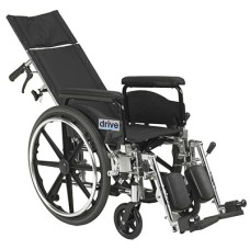 Drive, Viper Plus GT Full Reclining Wheelchair, Detachable Full Arms, 18" Seat