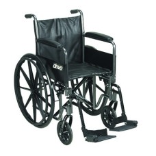 Drive, Silver Sport 2 Wheelchair, Detachable Full Arms, Swing away Footrests, 20" Seat