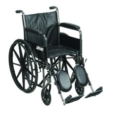 Drive, Silver Sport 2 Wheelchair, Detachable Full Arms, Elevating Leg Rests, 18" Seat