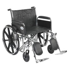 Drive, Sentra EC Heavy Duty Wheelchair, Detachable Full Arms, Elevating Leg Rests, 24" Seat
