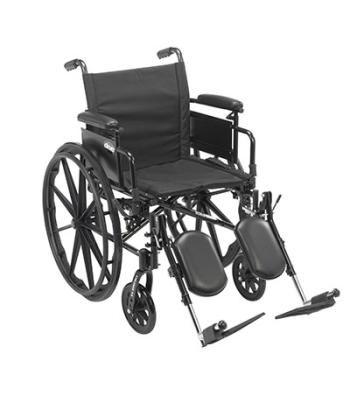 Drive, Cruiser X4 Lightweight Dual Axle Wheelchair with Adjustable Detachable Arms, Desk Arms, Elevating Leg Rests, 20" Seat