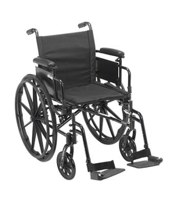 Drive, Cruiser X4 Lightweight Dual Axle Wheelchair with Adjustable Detachable Arms, Desk Arms, Swing Away Footrests, 20" Seat