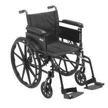 Drive, Cruiser X4 Lightweight Dual Axle Wheelchair with Adjustable Detachable Arms, Full Arms, Swing Away Footrests, 18" Seat