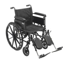 Drive, Cruiser X4 Lightweight Dual Axle Wheelchair with Adjustable Detachable Arms, Full Arms, Elevating Leg Rests, 16" Seat