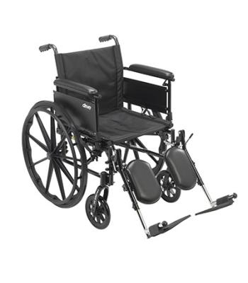 Drive, Cruiser X4 Lightweight Dual Axle Wheelchair with Adjustable Detachable Arms, Full Arms, Elevating Leg Rests, 16" Seat