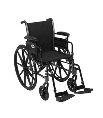 Drive, Cruiser III Light Weight Wheelchair with Flip Back Removable Arms, Adjustable Height Desk Arms, Swing away Footrests, 16"