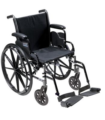 Drive, Cruiser III Light Weight Wheelchair with Flip Back Removable Arms, Desk Arms, Swing away Footrests, 20" Seat