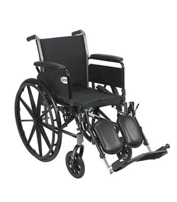 Drive, Cruiser III Light Weight Wheelchair with Flip Back Removable Arms, Full Arms, Elevating Leg Rests, 20" Seat