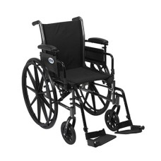 Drive, Cruiser III Light Weight Wheelchair with Flip Back Removable Arms, Adjustable Height Desk Arms, Swing away Footrests, 18"