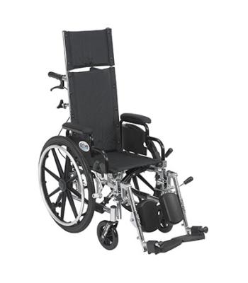 Drive, Viper Plus Light Weight Reclining Wheelchair with Elevating Leg Rests and Flip Back Detachable Arms, 12" Seat