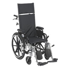 Drive, Viper Plus Light Weight Reclining Wheelchair with Elevating Leg Rests and Flip Back Detachable Arms, 14" Seat