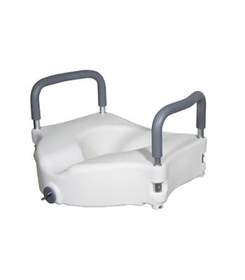 Drive, Elevated Raised Toilet Seat with Removable Padded Arms, Standard Seat