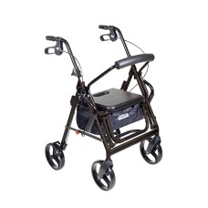 Drive, Duet Dual Function Transport Wheelchair Rollator Rolling Walker, Black