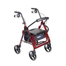 Drive, Duet Dual Function Transport Wheelchair Rollator Rolling Walker, Burgundy