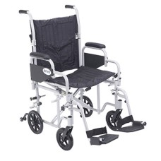Drive, Poly Fly Light Weight Transport Chair Wheelchair with Swing away Footrests, 20" Seat