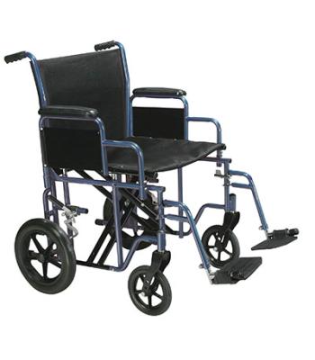 Drive, Bariatric Heavy Duty Transport Wheelchair with Swing Away Footrest, 20" Seat, Blue