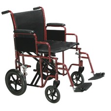 Drive, Bariatric Heavy Duty Transport Wheelchair with Swing Away Footrest, 20" Seat, Red
