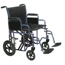 Drive, Bariatric Heavy Duty Transport Wheelchair with Swing Away Footrest, 22" Seat, Blue