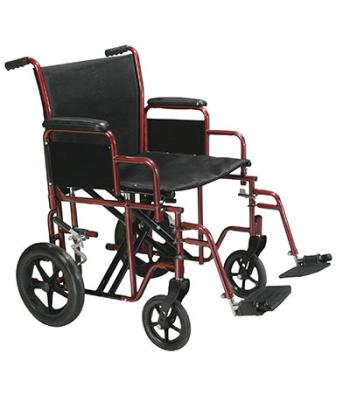 Drive, Bariatric Heavy Duty Transport Wheelchair with Swing Away Footrest, 22" Seat, Red