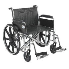 Drive, Sentra EC Heavy Duty Wheelchair, Detachable Full Arms, Swing away Footrests, 24" Seat