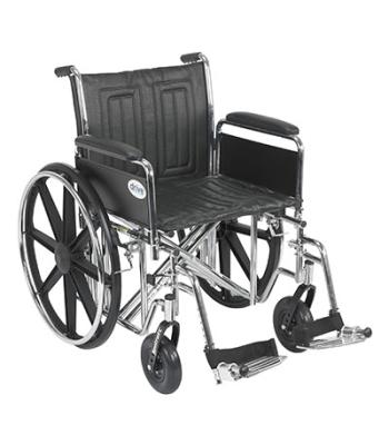 Drive, Sentra EC Heavy Duty Wheelchair, Detachable Full Arms, Swing away Footrests, 20" Seat
